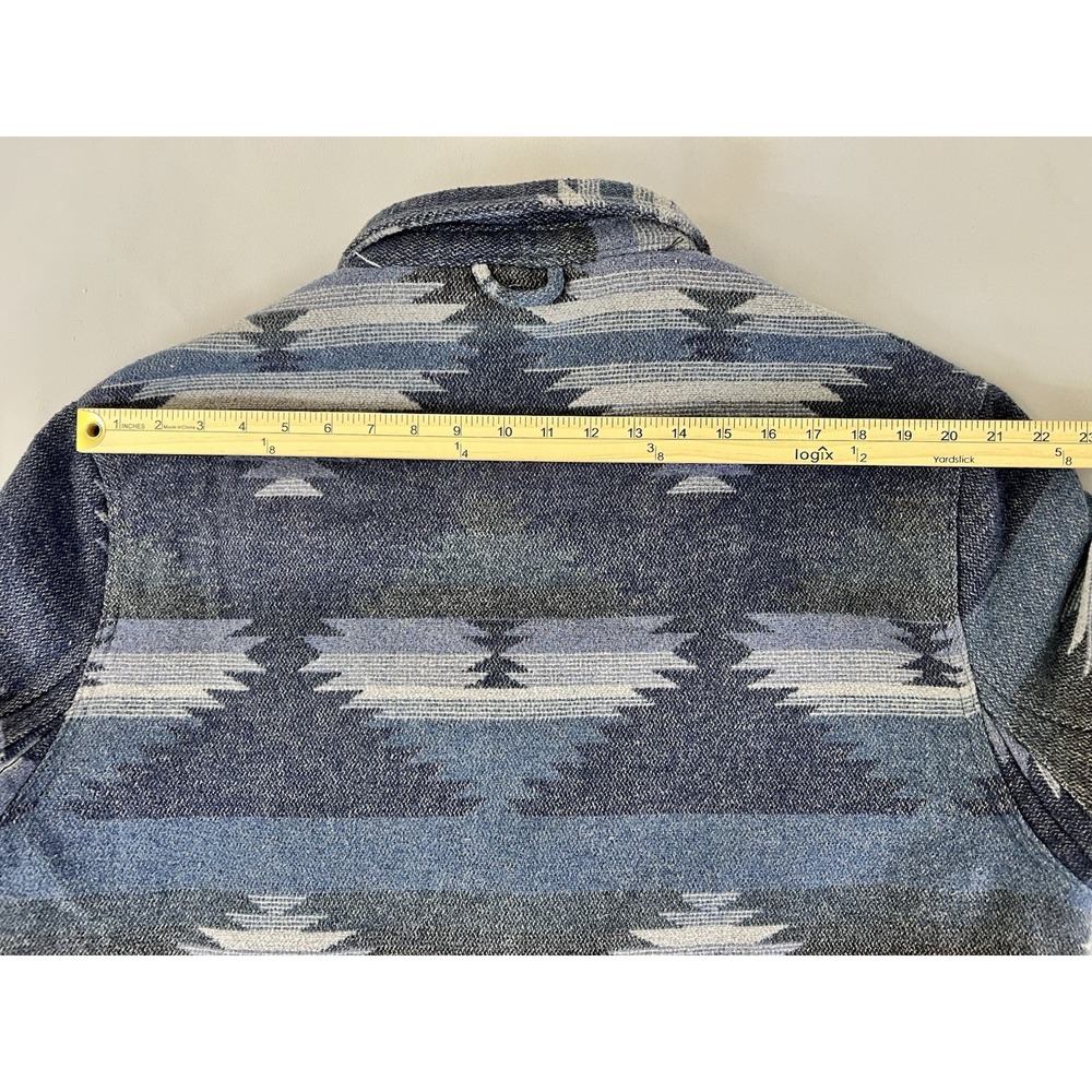 Jachs New York‎ Shirt Jacket Men's Blue Aztec Western Heavy XL Long Sleeve - Picture 11 of 13